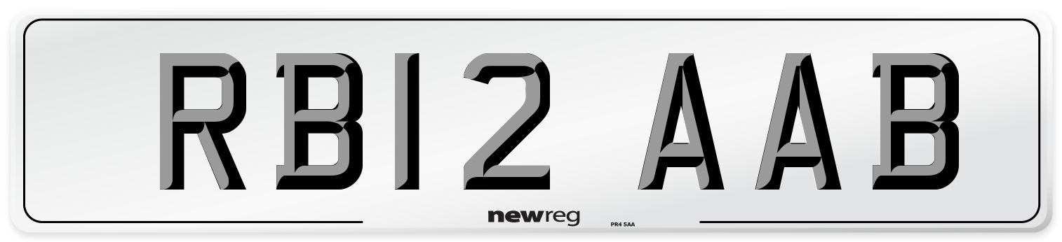 RB12 AAB Number Plate from New Reg